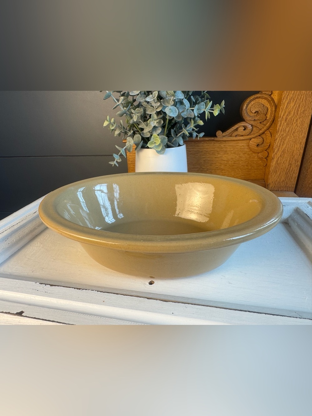 Mason Cash England Vintage Glazed Oval Shaped Bowl English Farmhouse Serving